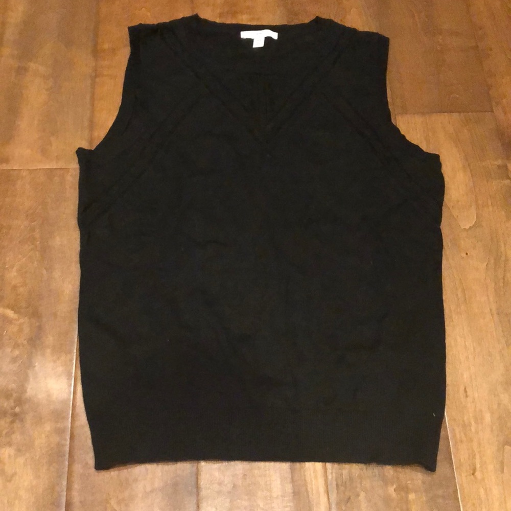 Halston black knit tank top